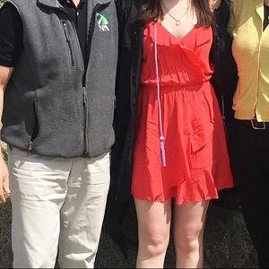 Small Coral Ruffled Minidress